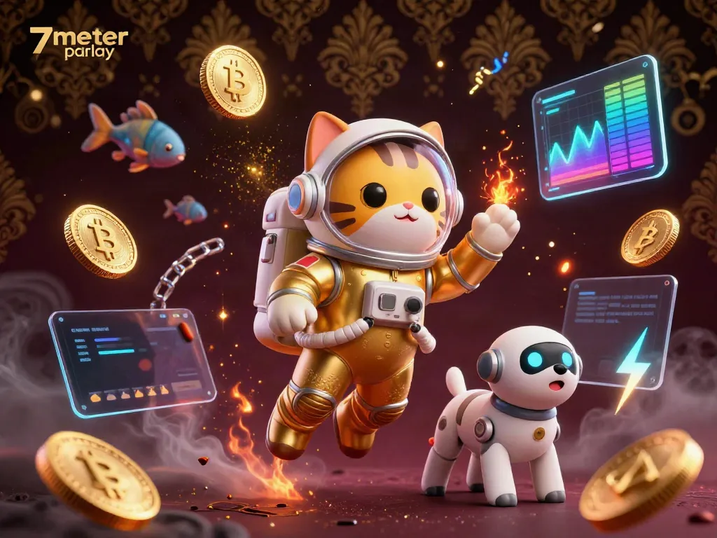 Engage in thrilling gameplay with elite 7meter parlay features amidst a vibrant cosmic scene.