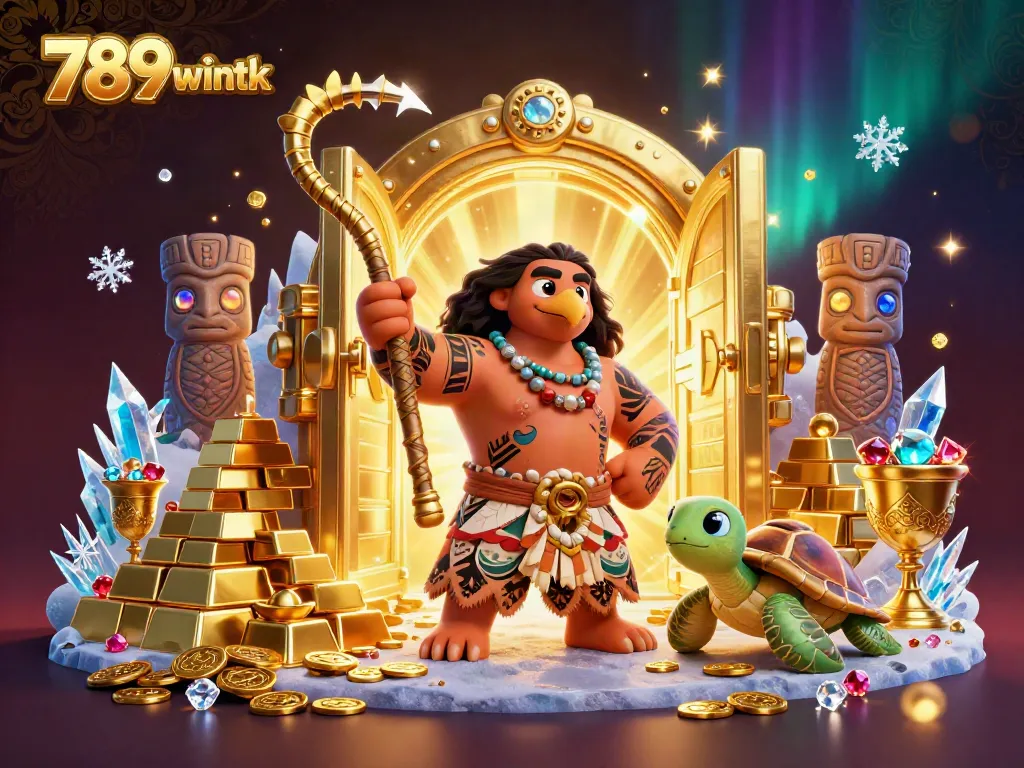 Experience the thrill of 789wintk with vibrant casino elements and characters in a stunning 3D illustration.