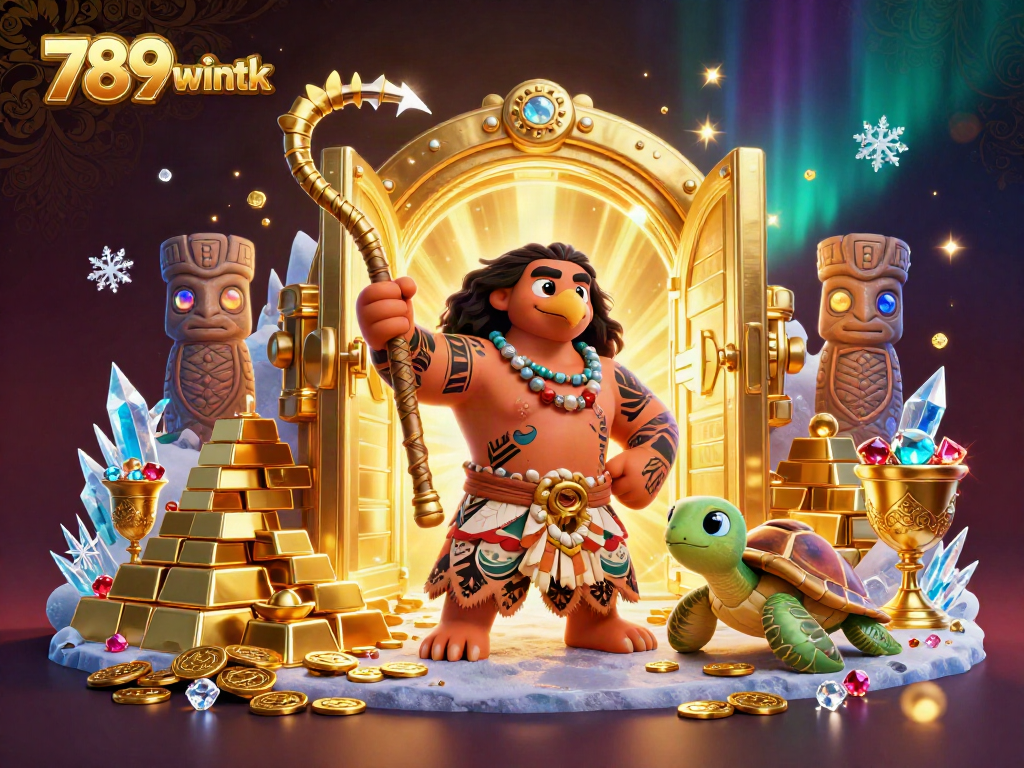 Experience the thrill of 789wintk with vibrant casino elements and characters in a stunning 3D illustration.