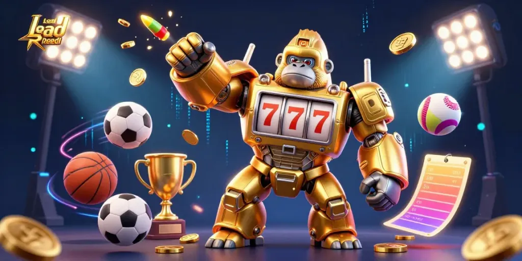 Engage with Lead Roedl's thrilling gaming environment featuring dynamic 3D characters and vibrant sports elements.