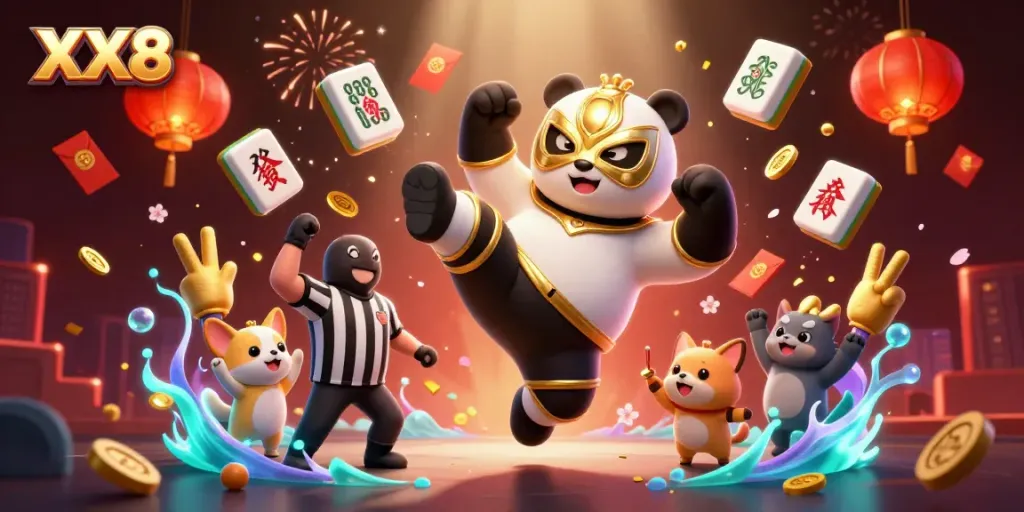 Experience thrilling action at XX8 online casino with vibrant characters and lively elements!