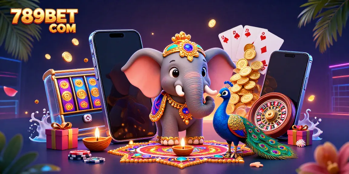 Engage with dynamic gaming at 789BET COM in a colorful 3D casino scene featuring exciting elements.