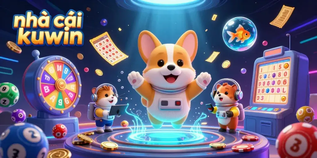 Experience the excitement of nhà cái kuwin with a vibrant casino scene featuring dynamic characters and colorful elements.