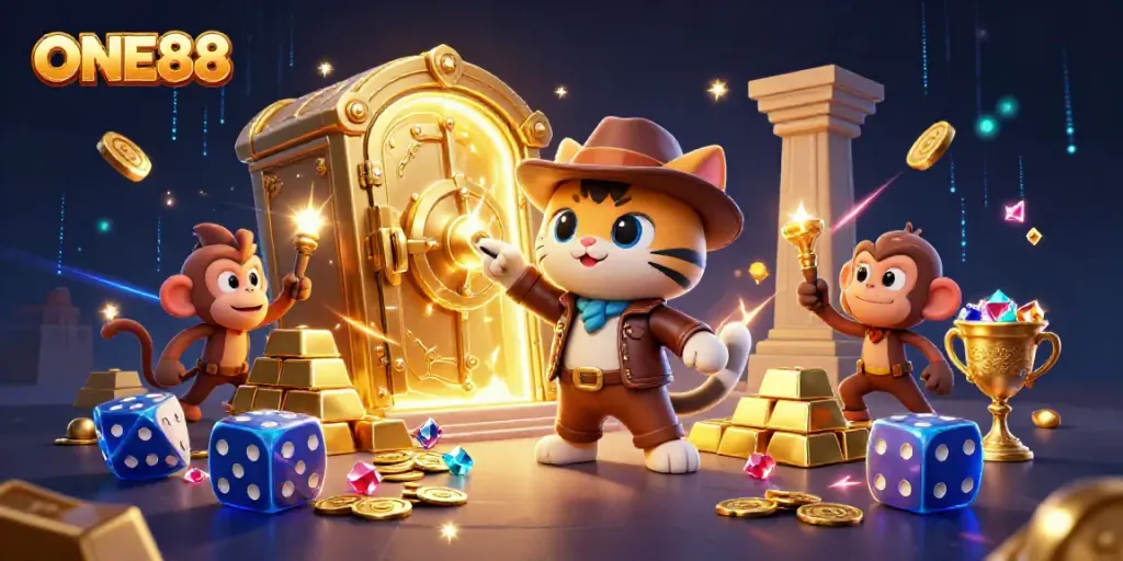 Engage with ONE88's thrilling casino adventure as an archaeologist cat uncovers treasures.