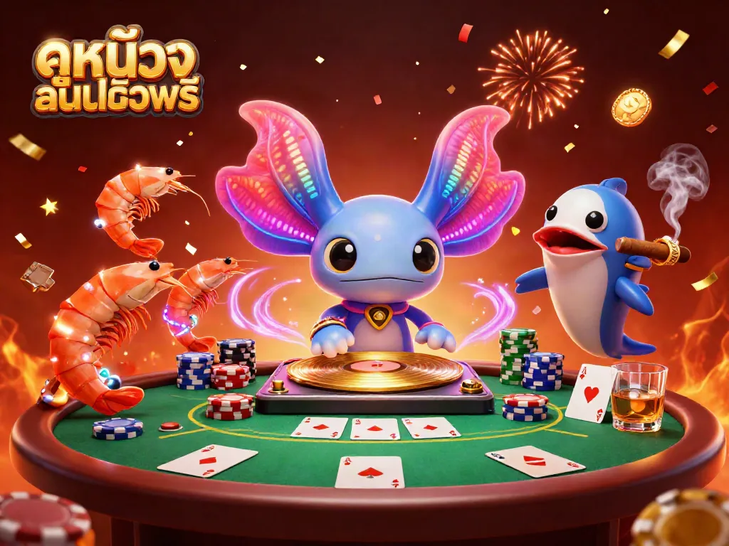 Experience ดูหนังออนไลน์ฟรี with a vibrant underwater casino scene featuring animated characters and dynamic gaming elements.