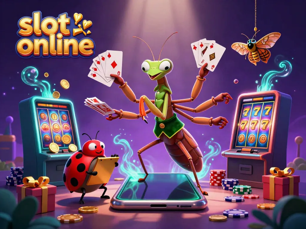 Engage with vibrant slot online adventures featuring card sharp mantis, ladybug pit boss, and dynamic game elements.