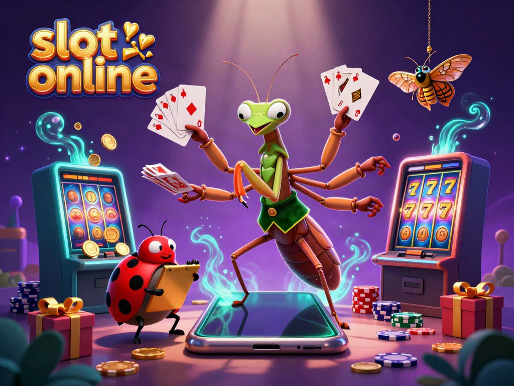 Engage with vibrant slot online adventures featuring card sharp mantis, ladybug pit boss, and dynamic game elements.