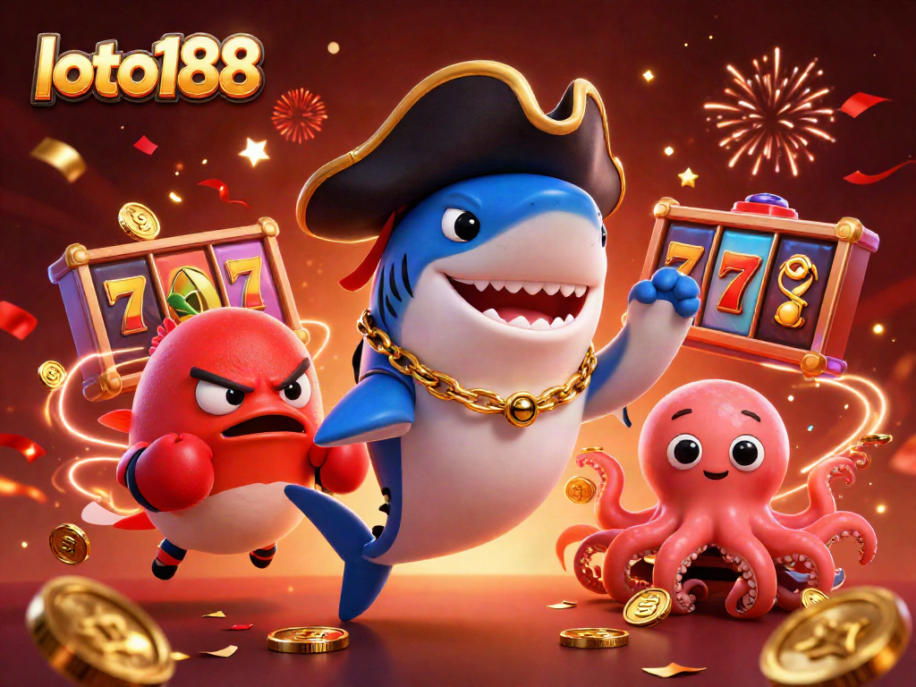 Experience the exhilarating world of loto188 with vibrant characters and casino elements in a thrilling scene.