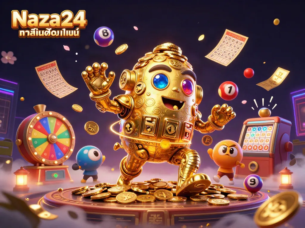 ภาพ 3D น่าตื่นตาตื่นใจของ Naza24 คาสิโนออนไลน์ มีโกลเด้นโกเลม และอุปกรณ์เกมน่าตื่นเต้น