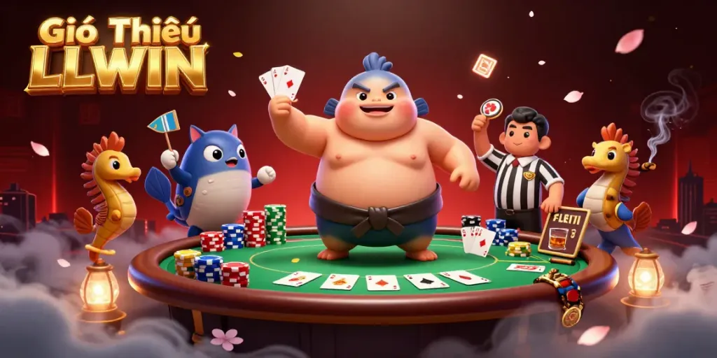 Engage in thrilling bets at Giới Thiệu LLWIN featuring dynamic casino characters and vibrant gaming elements.