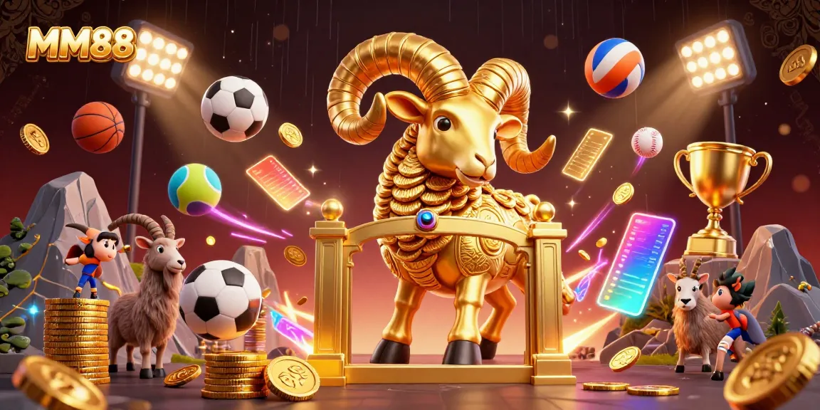 Engage in the thrilling action at MM88 with golden imagery and vibrant sports elements.