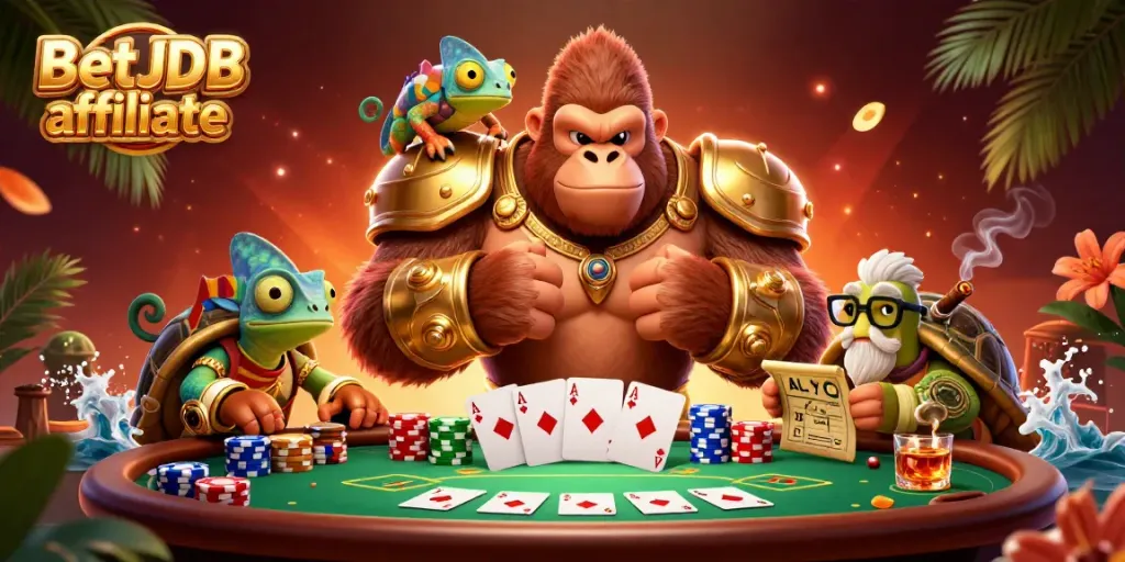 Engage with the BetJDB affiliate through dynamic characters in an exciting 3D gambling scene.