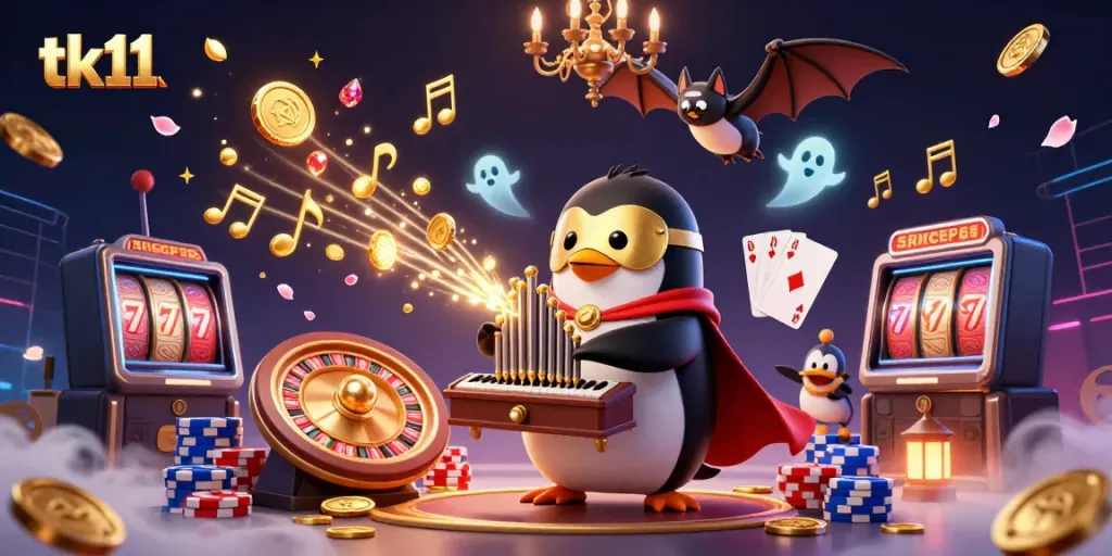 Experience the thrill of tk11 with a captivating gaming scene featuring dynamic casino elements.